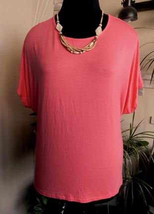 Новая футболка премиум серия батал кораллового- розового цвета. nicole -collection1 фото