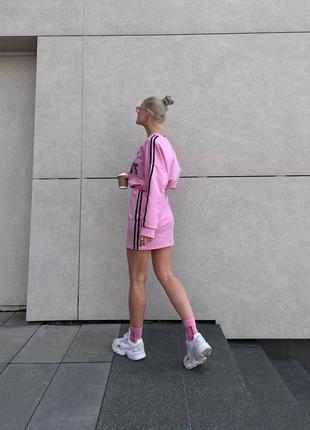 Женский стильный классный классический удобный модный трендовый костюм модная юбка юбка и кофта розовый7 фото