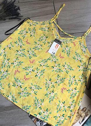 Новая яркая желтая майка primark