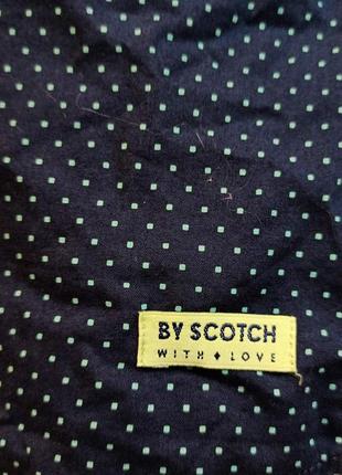 Scotch &amp; soda мужская рубашка темно сине белого цвета в горошек размер s