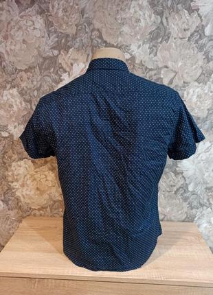 Scotch &amp; soda мужская рубашка темно сине белого цвета в горошек размер s7 фото
