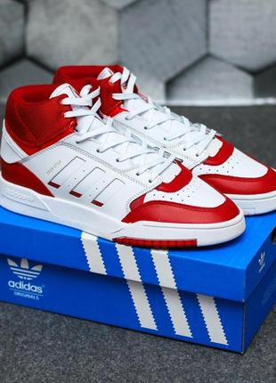 Чоловічі кросівки adidas drop step high white red / smb2 фото