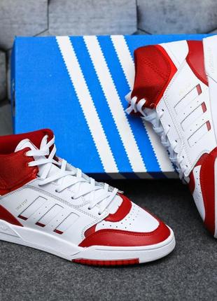 Чоловічі кросівки adidas drop step high white red / smb3 фото