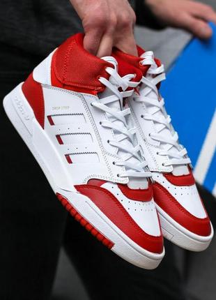 Чоловічі кросівки adidas drop step high white red / smb4 фото