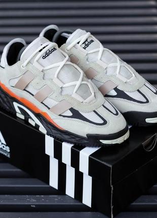 Мужские кроссовки adidas niteball beige black orange 2.0 / smb