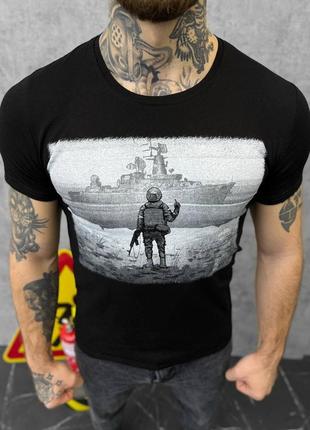 ✨ мужская футболка черная русский корабль3 фото