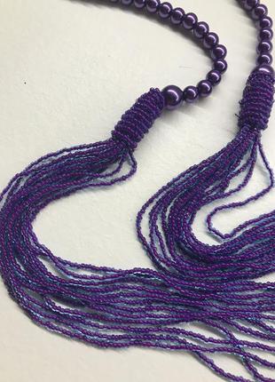 Длинные бусы из бисера