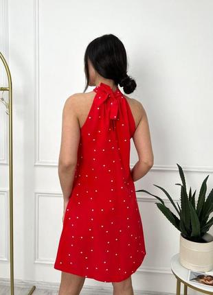 Літня сукня-трапеція червоний s-xl2 фото