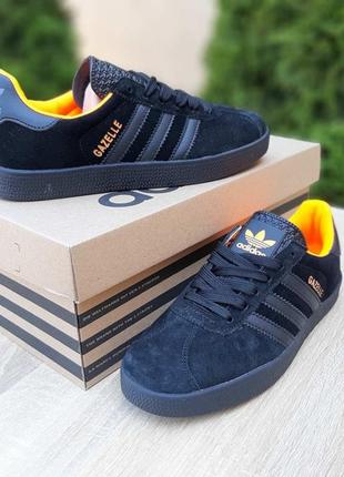 Женские летние кроссовки adidas gazelle черные замшевые кеды адидас газель5 фото