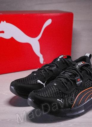 Кроссовки мужские puma rs-x black/orange кожа-сетка2 фото