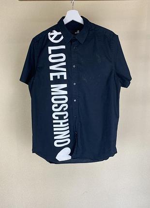 Рубашка - тенниска love moschino с большим логотипом