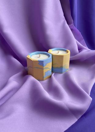 Ароматизовані соєві свічки ручної роботи в гіпсовому кашпо 50 мл