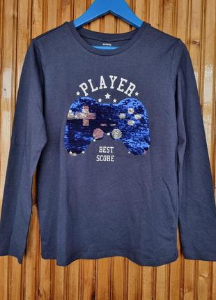 Реглан, лонгслив sinsay для мальчика с двусторонними пайетками.