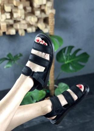 Женские летние тапочки \ сандали \сланцы dr martens sandals full black.6 фото