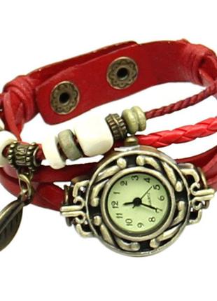 Винтажные часы-браслет  красные2 фото