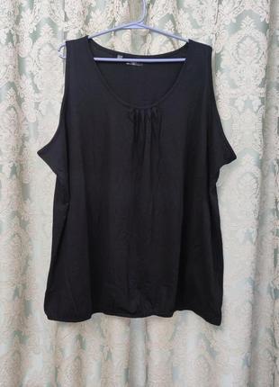 Базовий чорний топ bonprix collection бавовна батал