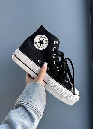 Крутезні жіночі високі кеди converse lift high black чорні