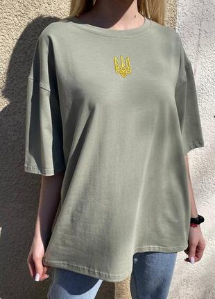 Бавовняна оверсайз футболка, хлопковая футболка свободного кроя