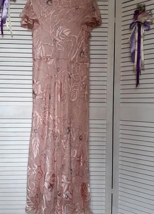 Розкішне пудрове сумішеве шовкове плаття в цвети преміального бренда с collection corneliani2 фото