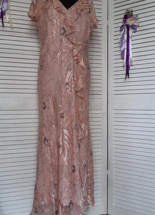 Розкішна пудрова суміш шовку сукня у квіти преміального бренда с collection corneliani2 фото