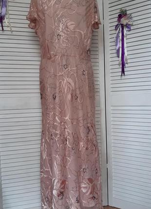 Розкішна пудрова суміш шовку сукня у квіти преміального бренда с collection corneliani5 фото