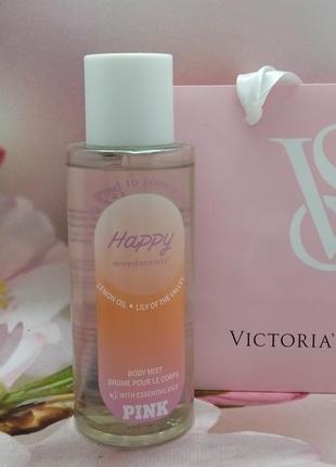 Парфюмированный мист для тела и волос happy pink victoria’s secret.