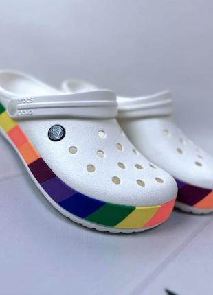 Женские кроксы сабо crocband original rainbow2 фото