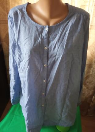 Новая легкая нежная рубашка из органического хлопка тсм tchibo германия, р. 44 евро 50-526 фото
