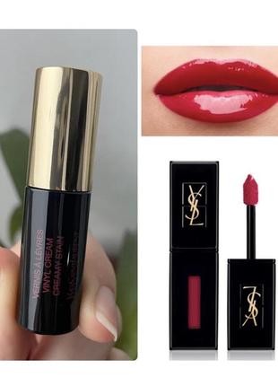 Ysl vernis ↑ lèvres vinyl блеск для губ 401 rouge vinyle мини1 фото