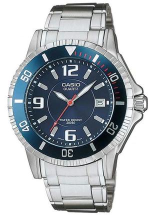 Годинник стальний чоловічий 200м. casio mtd-1053d-2aves8 фото