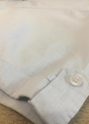 Burton нежно голубая рубашка  лен/хлопок с 2 карманами8 фото