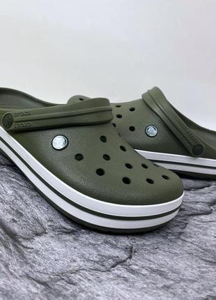 Мужские кроксы сабо crocs crocband original rmy green