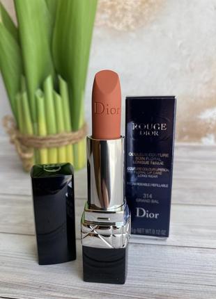 Памада для губ dior rouge refillable lipstick 314 grand bal