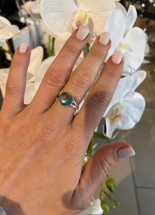 Новое кольцо, перстень с американской бирюзой, натуральный камень, серебро 9257 фото