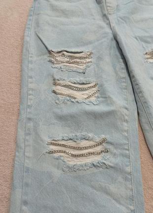 Літні джинси з метеликами та ланцюжками 12 розмір2 фото