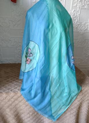 Шелковый большой платок ручная роспись батик.2 фото