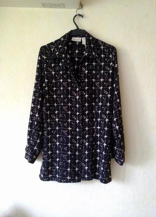 Удлиненная блуза-рубашка с принтом1 фото