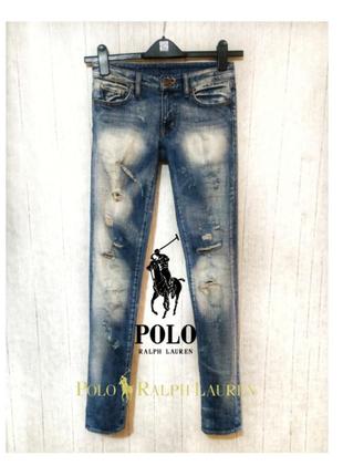 🔥скидка🔥24 часа🔥ralph lauren denim and supply женские джинсы скинни потертосты рваные2 фото