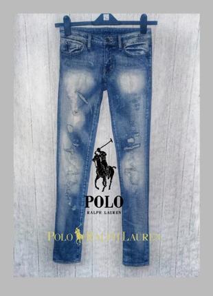 🔥знижка🔥24 години🔥ralph lauren denim and supply жіночі джинси скінні потертосты рвані1 фото
