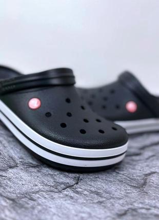Чоловічі крокси сабо crocs crocband black original чорні2 фото