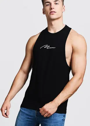 Майка boohoo man signature racer back