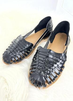Новые женские черные сандалии балетки босоножки слипоны1 фото