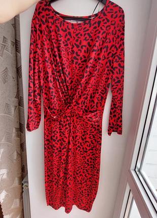 Леопардовое красное платье. pieces.