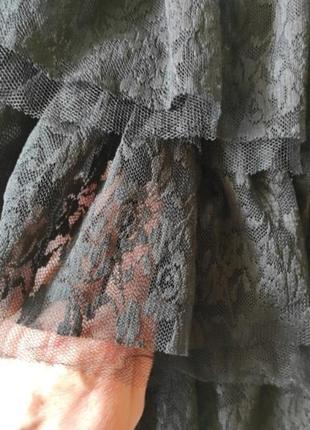Пыщная юбка с воланами из гипюра и сетки3 фото