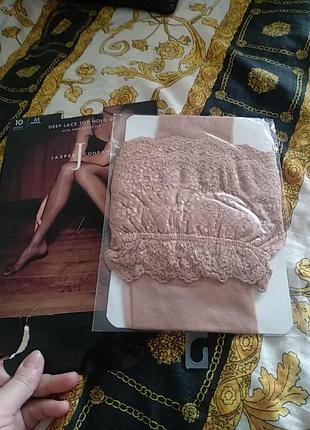 Чулки шикарные с блеском широкок кружево.