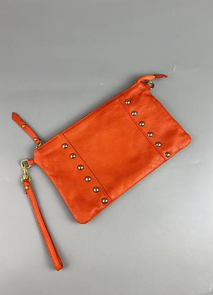 Итальянская кожаная сумочка клатч laura di maggio