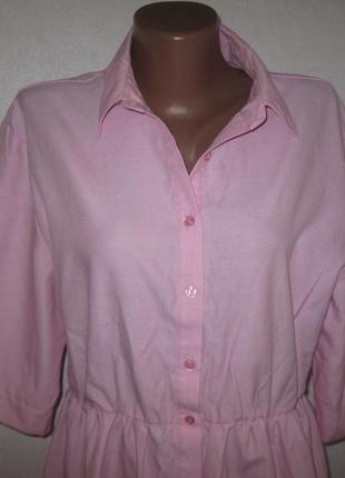 Розовое ярусное платье рубашка халат stradivarius р-рl3 фото