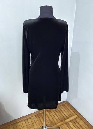 Вилюровое черное платье 👠5 фото