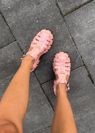 Босоножки сандалии prada curry monolith sandals pink7 фото