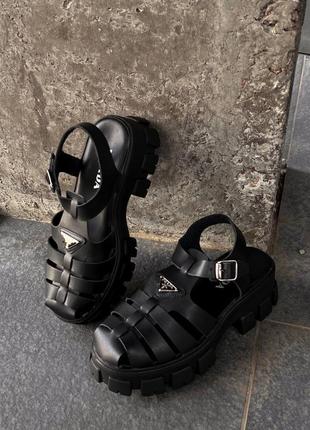 Сандалии босоножки prada curry monolith sandals black7 фото